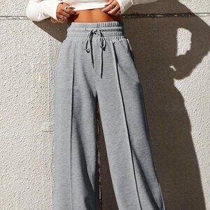 Commense Light Gray Wide Leg Sweatpants Size Medium NWT